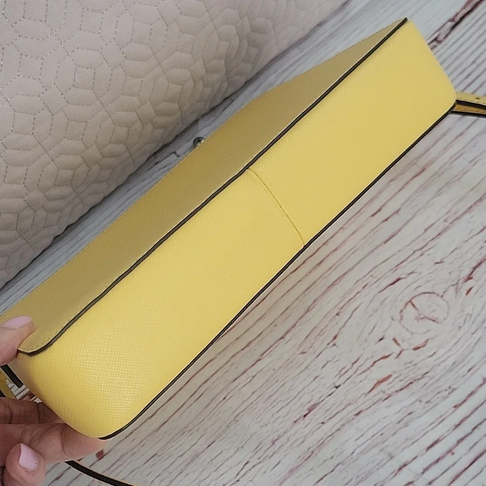 Kate Spade Butter Yellow Crossbody Bag with Minimalist Design NWT